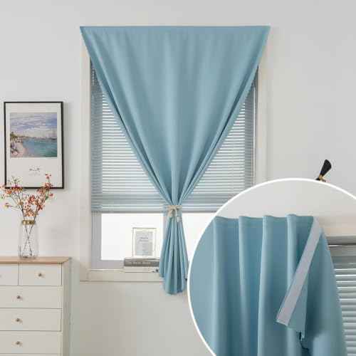Self Adhesive Curtains (35"W x 59"L (Pack of 2) / Lake Blue)