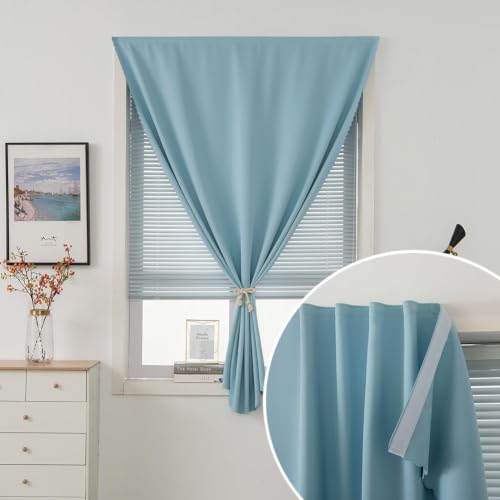 Self Adhesive Curtains (59"W x 84"L (Pack of 2) / Lake Blue)
