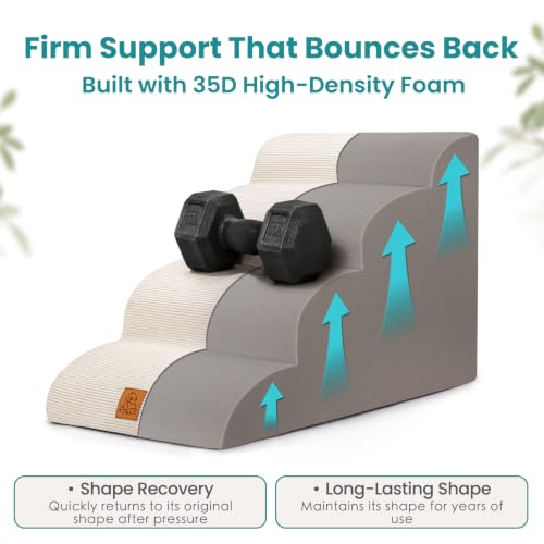 Dog Steps for Bed (Beige / 4-Step (H17.7))