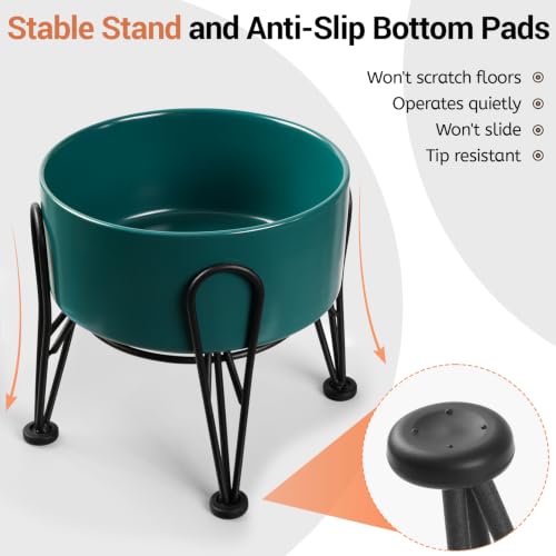 Elevated Dog Bowls (Green / 7.6 Cups | 2 Pack | For Large Dogs)