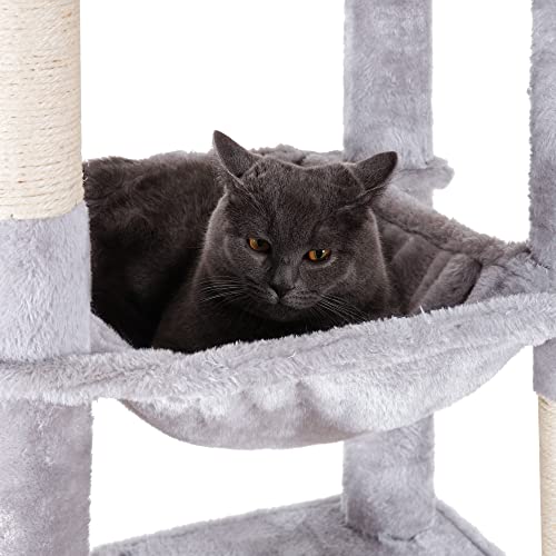 Cat Tree for Large Cats 20 lbs (Light Gray / 69 inch)