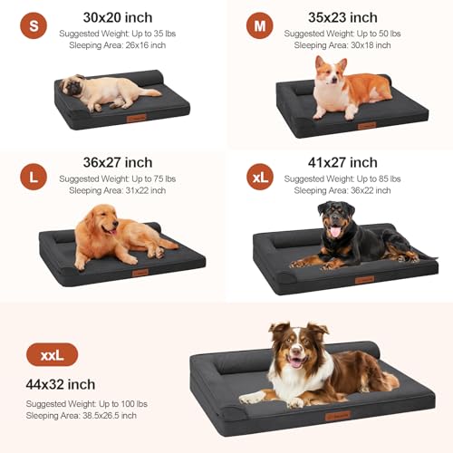 Microsuede Dog Bed for Small & Medium Dogs (Microsuede Style-Dark Grey / S(30"x20"x3"))