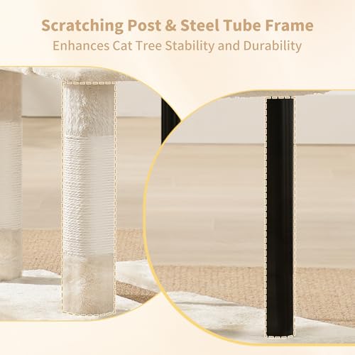 Cat Tree with Toy (49.2 inch / Beige)