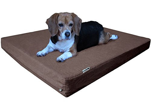 Large Orthopedic Memory Foam Dog Bed for Medium to Large Dogs with Durable Waterproof Internal Case (41.0"L x 27.0"W x 4.0"Th / Chocolate Brown)
