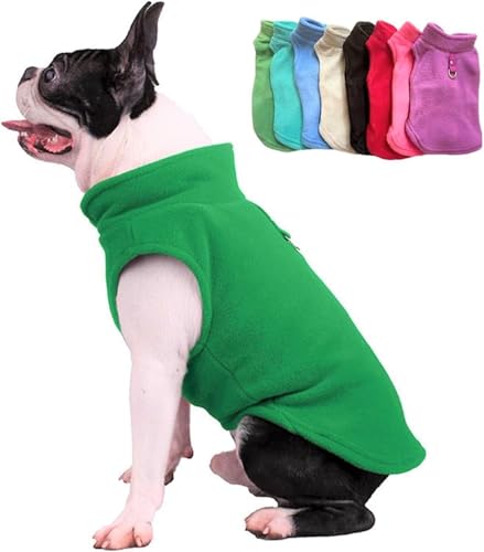 Dog Fleece Vest Sweater with Leash Ring (XS (2-4lbs) / Green)