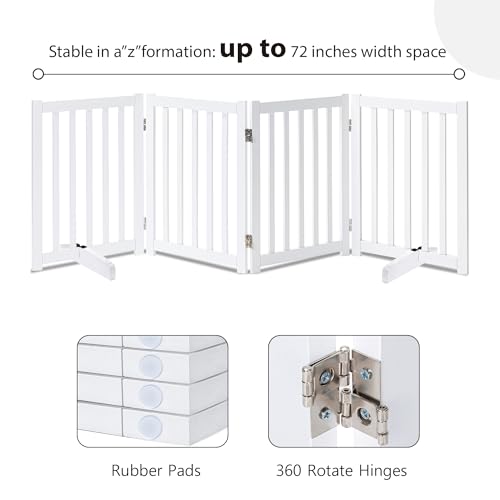 Wooden Free Standing Dog Gate 80" W x 30" H (White / 80"W x 30"H)