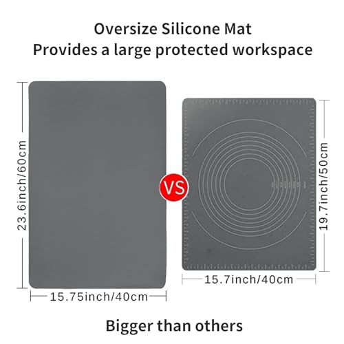Extra Large Silicone Table Mat (01-dark Gray / 23.6"L x 15.7"W)