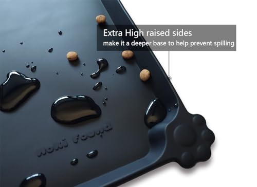 XX Large Silicone Pet Food Mats (28" x 26" / Black)