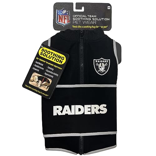 NFL LAS Vegas Raiders Dog Anxiety Shirt Calming Soothing Solution Vest (Las Vegas Raiders / Small)