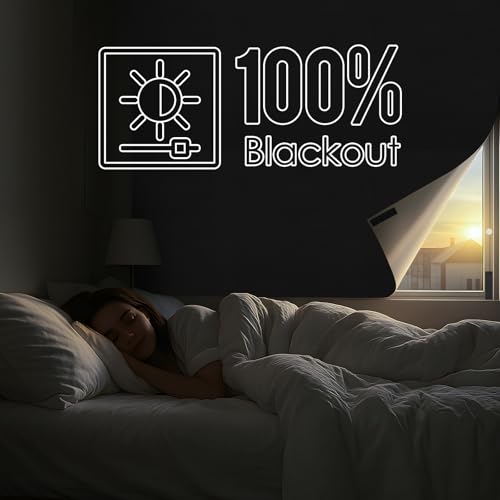 100% Blackout Curtains for Bedroom (Black / 57"W x 118"H)