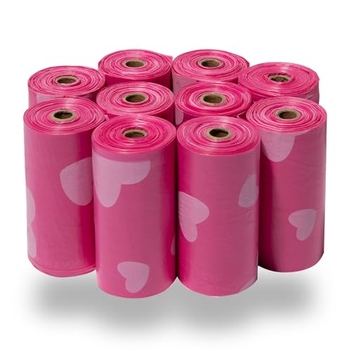 Poop Bags for Dogs (Pink Heart / 150 Bags)