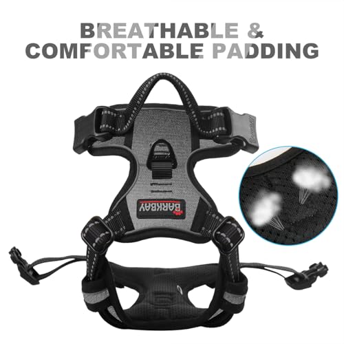 Dog Harness No Pull for Small Sized Dog Front Back Clips (X-Small(Chest:15.5-19.5”) / Dark Grey)