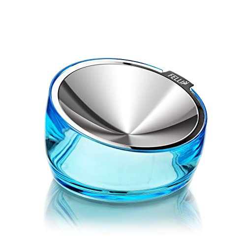 Pet Oblik Whisker Fatigue Cat Food Bowl Raised Stainless Steel Shallow Dish (Sapphire / 0.5 Cups Shallow Dish)