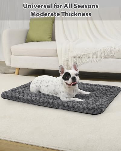 Washable Dog Bed Mat Large Size Fluffy Pet Crate Pad 48x30 XXL (Grey / 48.00" x 30.00" x 1.50")
