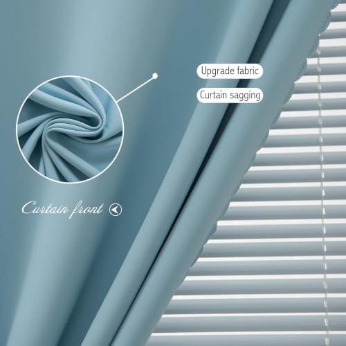 Self Adhesive Curtains (35"W x 79"L (Pack of 2) / Lake Blue)