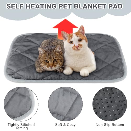 8 Pack Self Heating Cat Mat (Gray / 18 x 24 Inch)