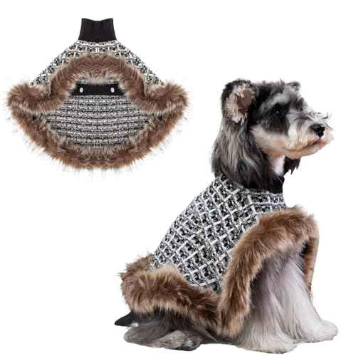 Dog Christmas Sweater Cloak (Large(Back Length 14") / Christmas Red)