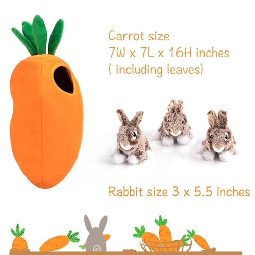Squeaky Hide and Seek Dog Toys for Small and Medium Dogs (Rabbit)