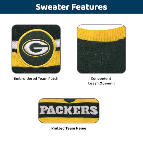 NFL Green Bay Packers Dog Sweater (X-Small / Green Bay Packers)