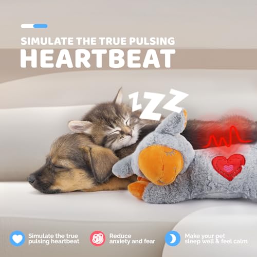 Heartbeat Puppy with Warm Bag for Dogs (Grey Sheep(Heartbeat + Warm Bag))