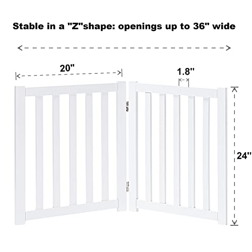 Wooden Free Standing Dog Gate 40" W x 24" H (White / 40"W x 24"H)