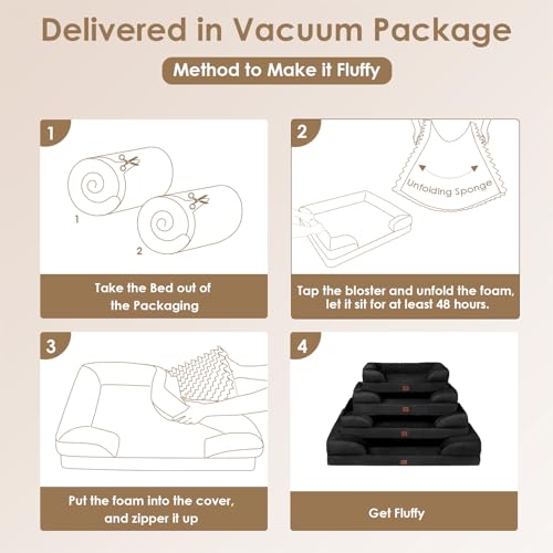 Orthopedic XXL Dog Bed (Black / 48.0"l X 35.0"w X 8.0"th)