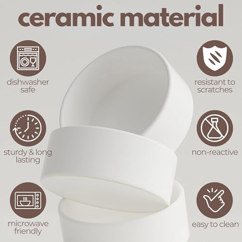 Ceramic Dog Bowls with Stand (13.5 OZ / White / Gray)