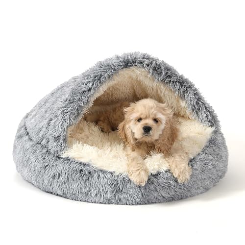 Hooded Donut Bed (Gradient Dark grey / Small 19.6'')