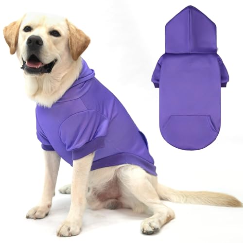 Dog Hoodie for Large Medium Small Dogs (Purple / Large)