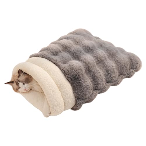 Cat Sleeping Bag for Indoor Cats (21.0"L x 17.0"W x 3.0"Th / Grey)