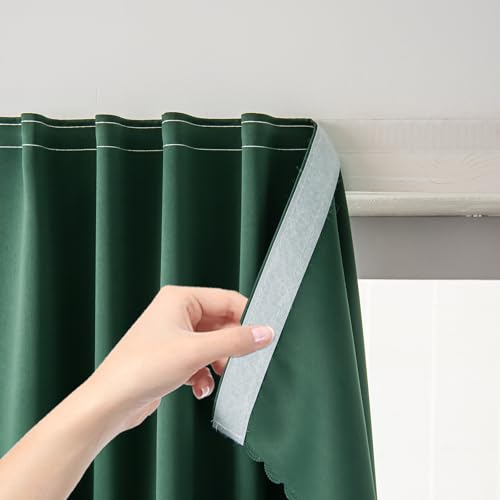 Thermal Blackout Curtains with Self (71"W x 59"L (Pack of 1) / Dark Green)
