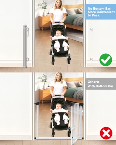 Retractable Baby Gates (White / 34" Tall x 55" Wide)