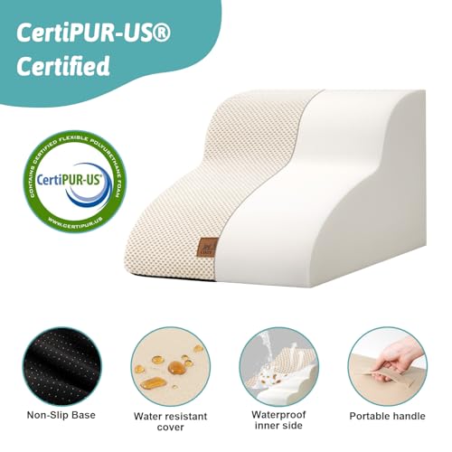 Dog Stair for Small Dog 11.8" H (Beige / Standard:15.7"x19.7"x11.8")