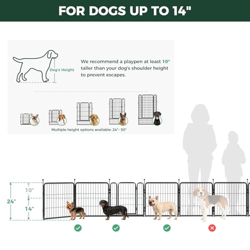 Rollick Dog Playpen with Stainless Steel Lick Mat (Black / 24"H)