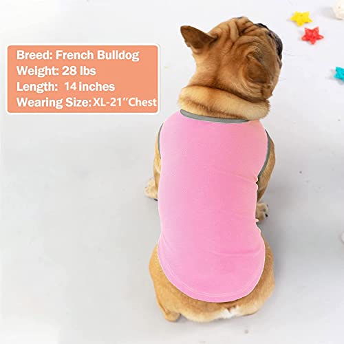 2Pack Dog Shirt for Large Dogs Soft Breathable T (XX-Large (40-55lbs) / 6# Pink+Grey)