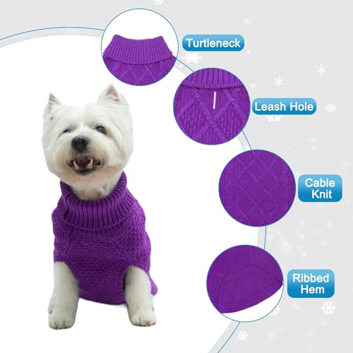 Turtleneck Dog Sweater (X-Small / Purple)