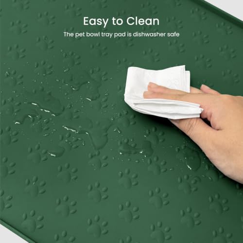 Dog Food Mat Anti (19.4" x 9.8"-2PCS / Hunter Green)