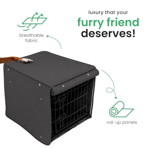 Dark Gray Dog Crate Cover (I'm a Realist / 36.0"L x 23.0"W x 25.0"H)