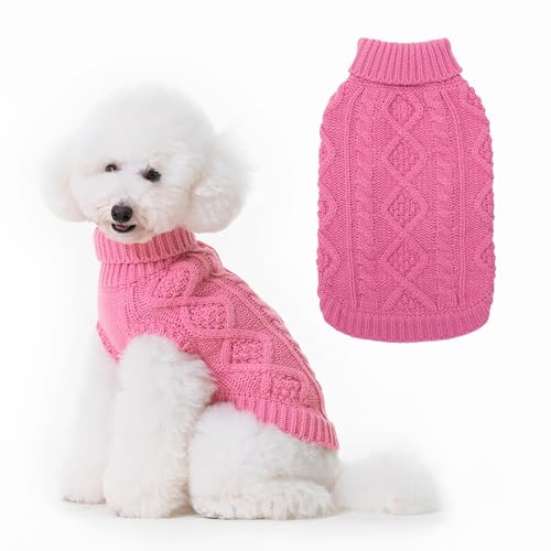 Dog Sweater for Small Dogs (Pink / Small)