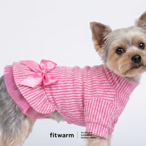 Ribbed Knitted Dog Tutu Dress (X-Small / Light Pink)
