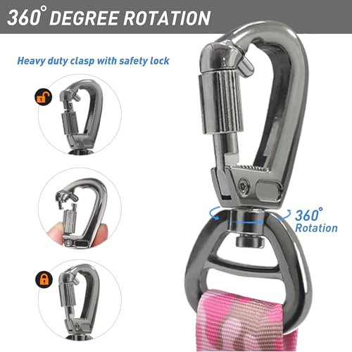 Tactical Bungee Shock Absorbing No Pull Dog Leash (Pink Camo)