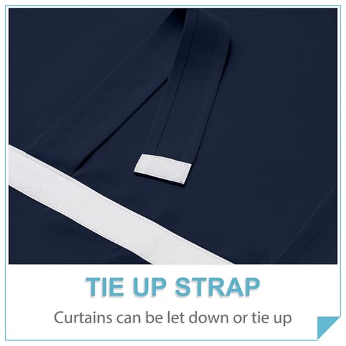 French Door Curtains 84 inch Long (Navy / 34"W x 84"L (Pack of 1))