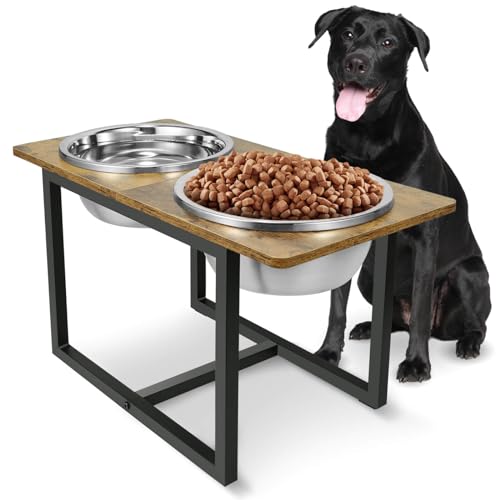 Elevated Dog Bowls (Rustic Brown)