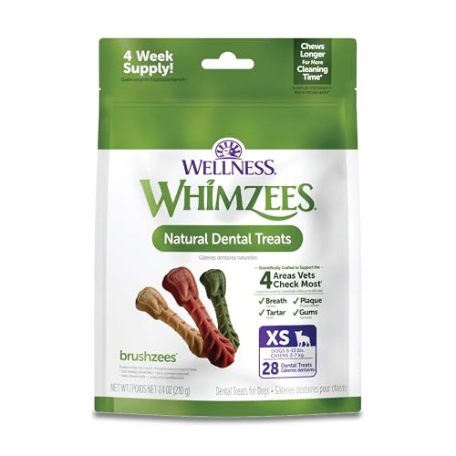 Wellness WHIMZEES Daily Brushzees Natural Dog Dental Treat (28 Count (Pack of 1))