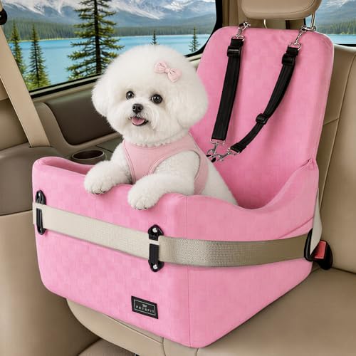 Cat Car Seat with Patented Safety System (Pink / Medium)