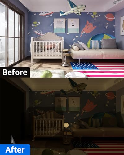 Blackout Curtains for Bedroom Portable 50"x68" (Black / 50"W x 68"L (Pack of 1))