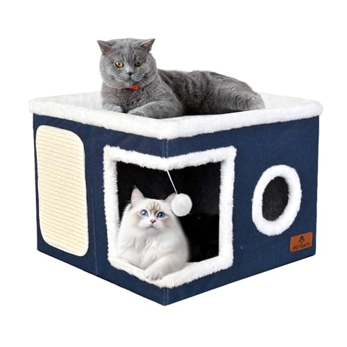 Cat Beds for Indoor Cats (Blue / Single)