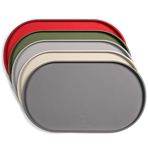 Dog Food Mat Waterproof Dog Bowl Mat (32x19 Inch (Pack of 1) / Gray)