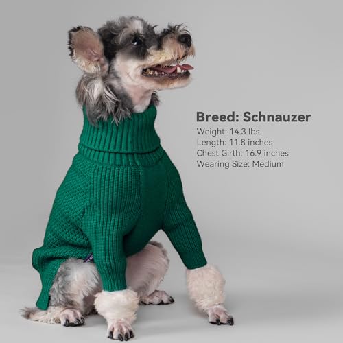 Dog Sweater Long Sleeve Warm Knit Sweaters for Large Dogs Boy Girl (Green / XXX-Large)