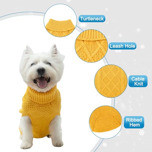 Turtleneck Dog Sweater (Small / Yellow)